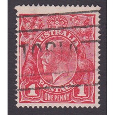 Australian    King George V    1d Red   Single Crown WMK  2nd State Plate Variety 5/1
